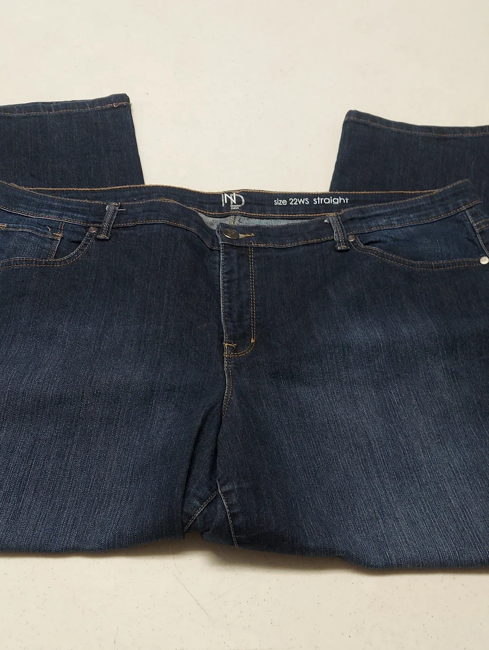 New Directions Dark Blue Straight Leg Jeans Sz 22WS
